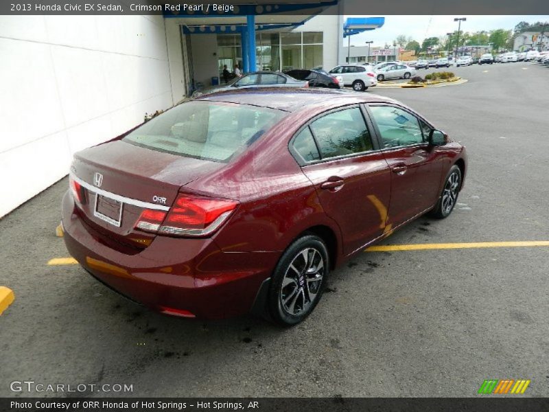 Crimson Red Pearl / Beige 2013 Honda Civic EX Sedan