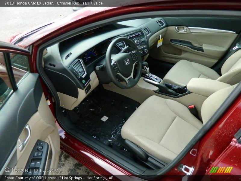 Crimson Red Pearl / Beige 2013 Honda Civic EX Sedan