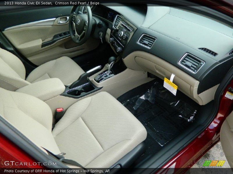 Crimson Red Pearl / Beige 2013 Honda Civic EX Sedan