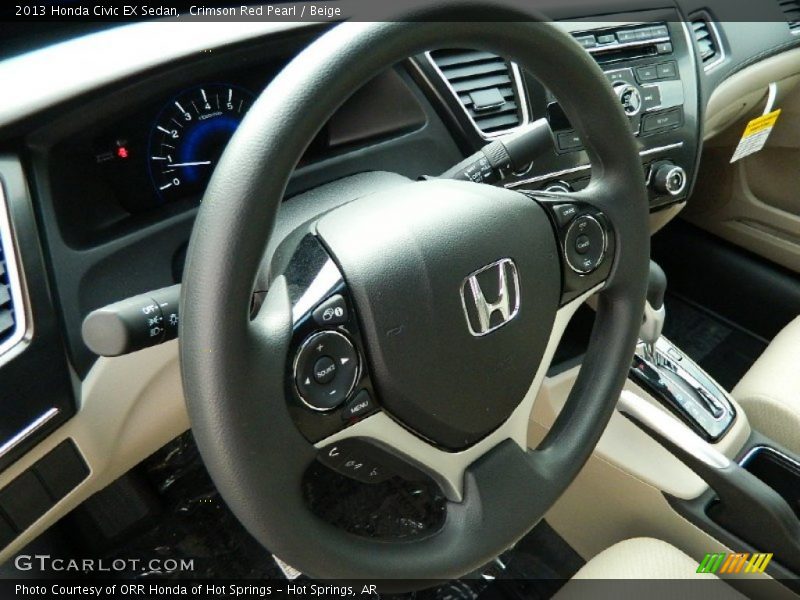 Crimson Red Pearl / Beige 2013 Honda Civic EX Sedan