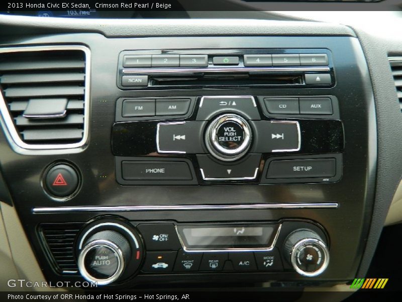 Crimson Red Pearl / Beige 2013 Honda Civic EX Sedan