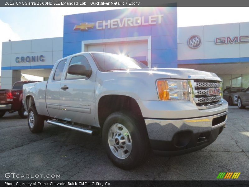 Quicksilver Metallic / Ebony 2013 GMC Sierra 2500HD SLE Extended Cab