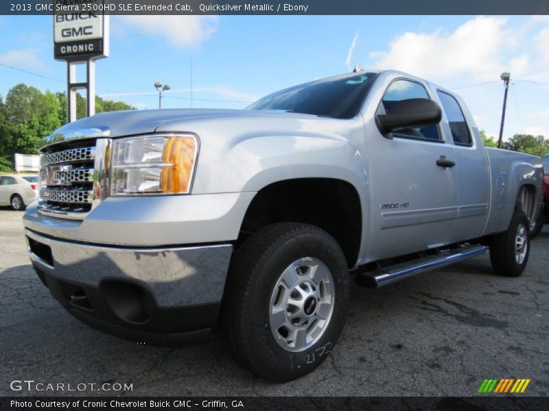 Quicksilver Metallic / Ebony 2013 GMC Sierra 2500HD SLE Extended Cab