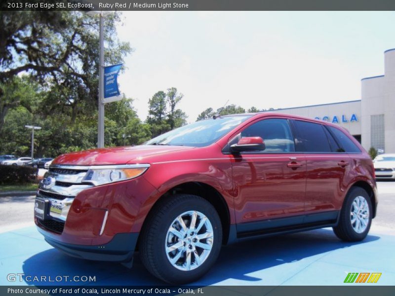 Ruby Red / Medium Light Stone 2013 Ford Edge SEL EcoBoost