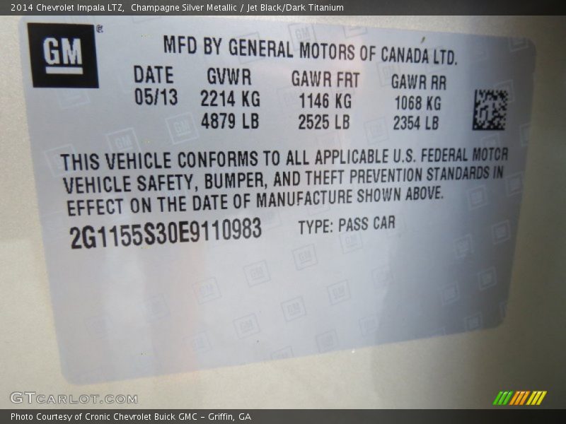 Champagne Silver Metallic / Jet Black/Dark Titanium 2014 Chevrolet Impala LTZ