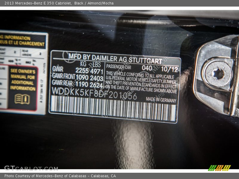Black / Almond/Mocha 2013 Mercedes-Benz E 350 Cabriolet