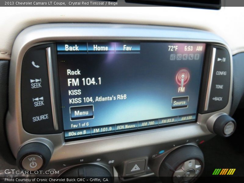 Controls of 2013 Camaro LT Coupe