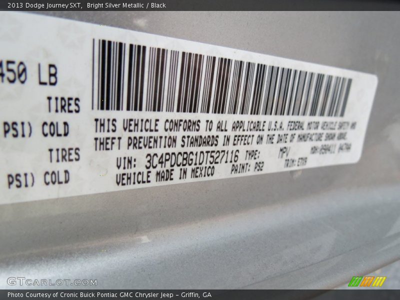Bright Silver Metallic / Black 2013 Dodge Journey SXT