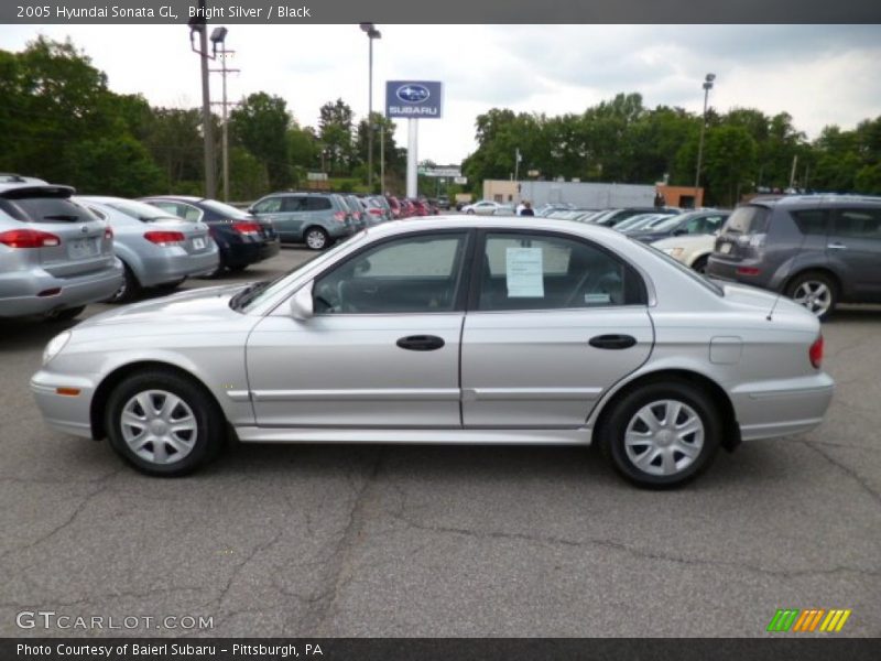 Bright Silver / Black 2005 Hyundai Sonata GL