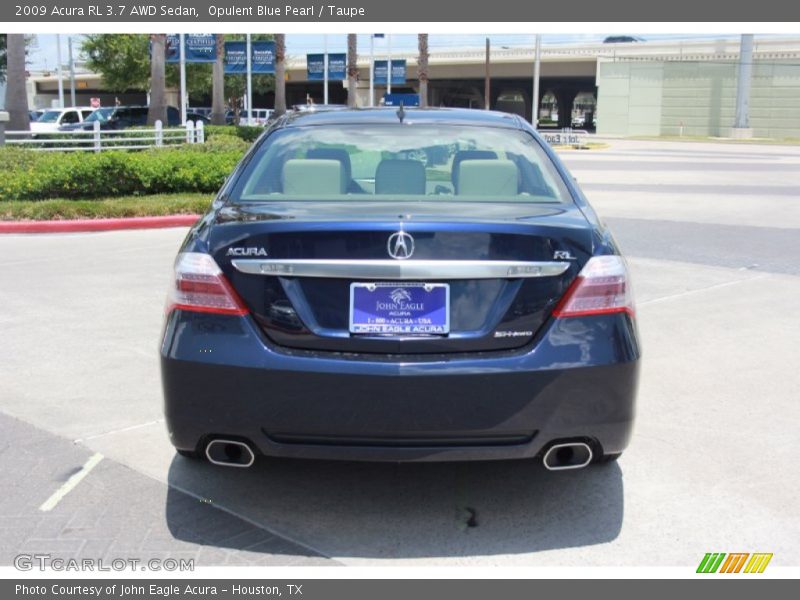 Opulent Blue Pearl / Taupe 2009 Acura RL 3.7 AWD Sedan