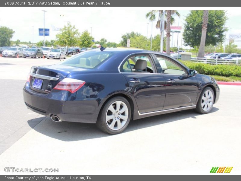Opulent Blue Pearl / Taupe 2009 Acura RL 3.7 AWD Sedan