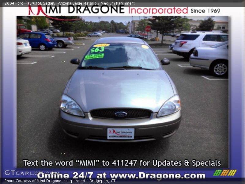 Arizona Beige Metallic / Medium Parchment 2004 Ford Taurus SE Sedan
