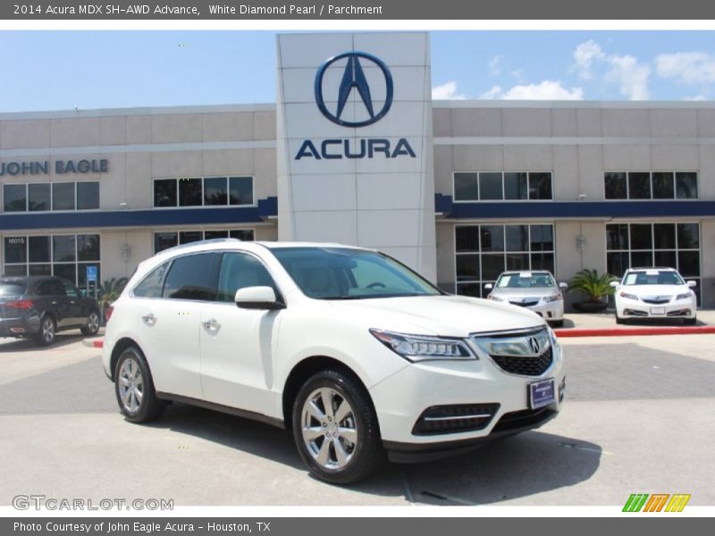 White Diamond Pearl / Parchment 2014 Acura MDX SH-AWD Advance