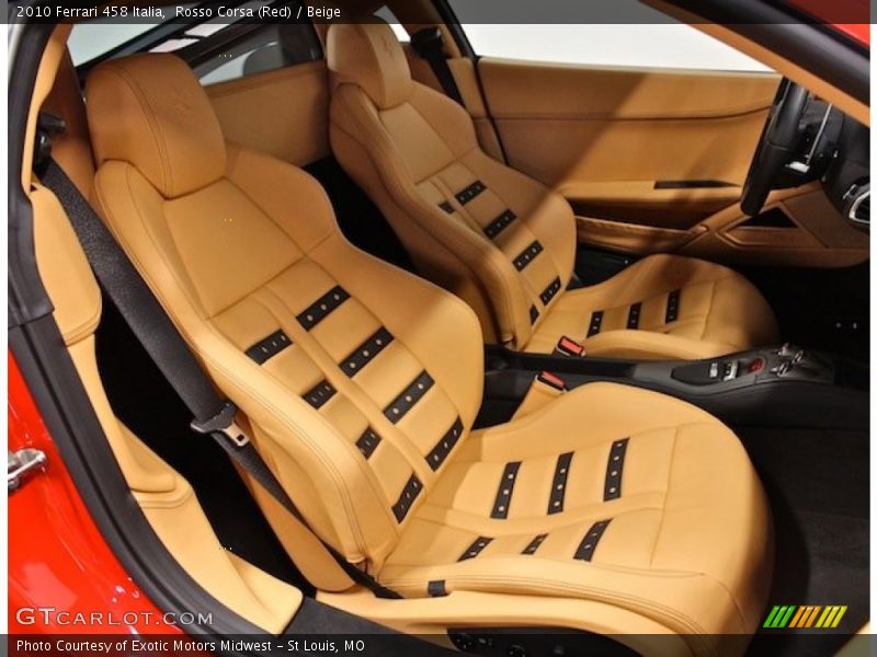 Front Seat of 2010 458 Italia