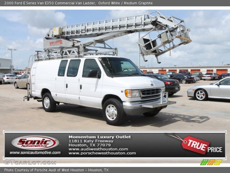 Oxford White / Medium Graphite 2000 Ford E Series Van E350 Commercial Van Ladder