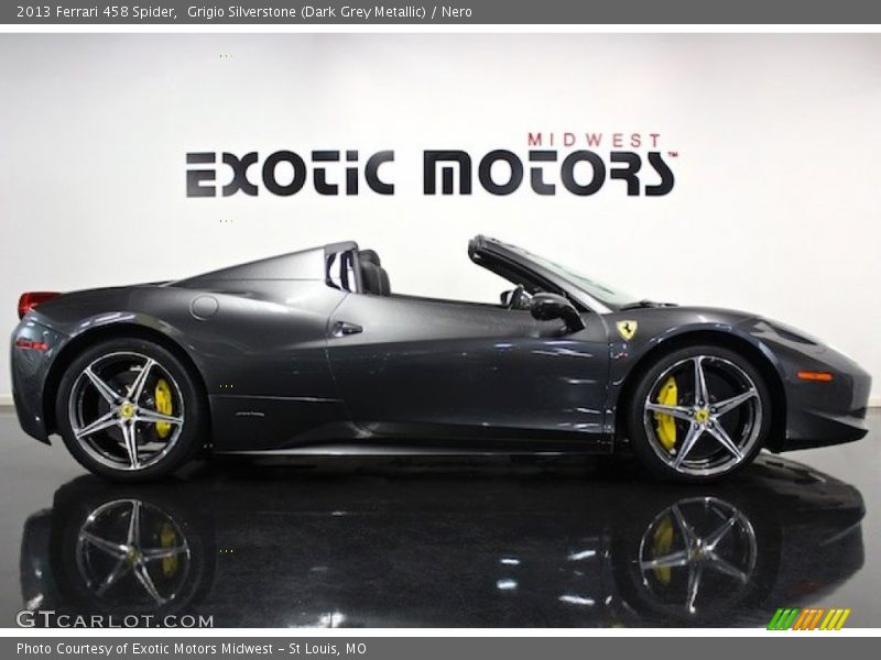 Grigio Silverstone (Dark Grey Metallic) / Nero 2013 Ferrari 458 Spider