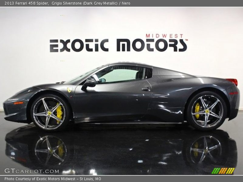 Grigio Silverstone (Dark Grey Metallic) / Nero 2013 Ferrari 458 Spider