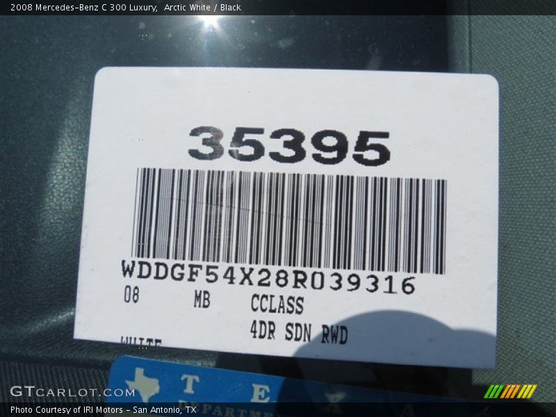 Arctic White / Black 2008 Mercedes-Benz C 300 Luxury