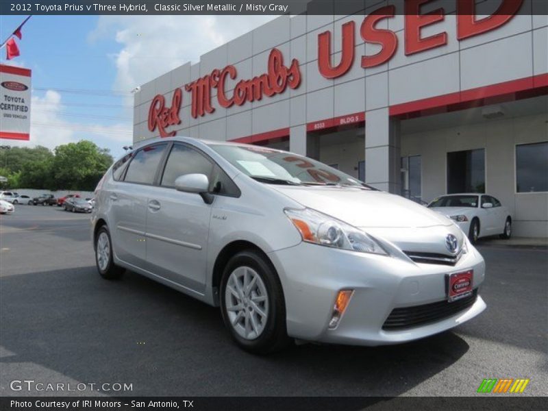 Classic Silver Metallic / Misty Gray 2012 Toyota Prius v Three Hybrid