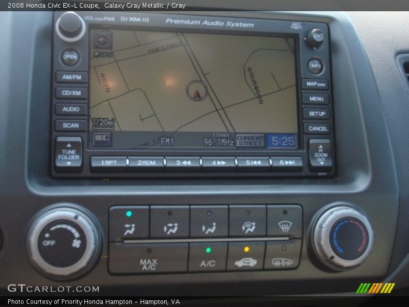Galaxy Gray Metallic / Gray 2008 Honda Civic EX-L Coupe