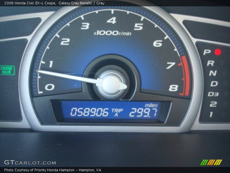 Galaxy Gray Metallic / Gray 2008 Honda Civic EX-L Coupe