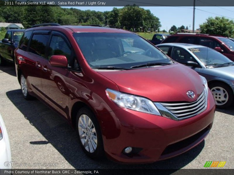 Salsa Red Pearl / Light Gray 2011 Toyota Sienna XLE AWD