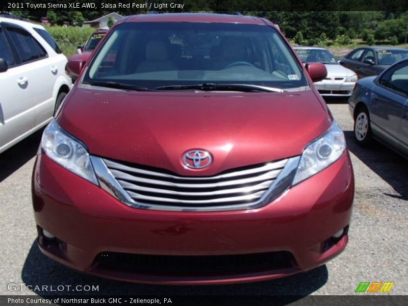 Salsa Red Pearl / Light Gray 2011 Toyota Sienna XLE AWD