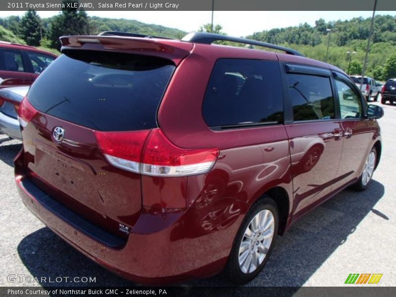 Salsa Red Pearl / Light Gray 2011 Toyota Sienna XLE AWD