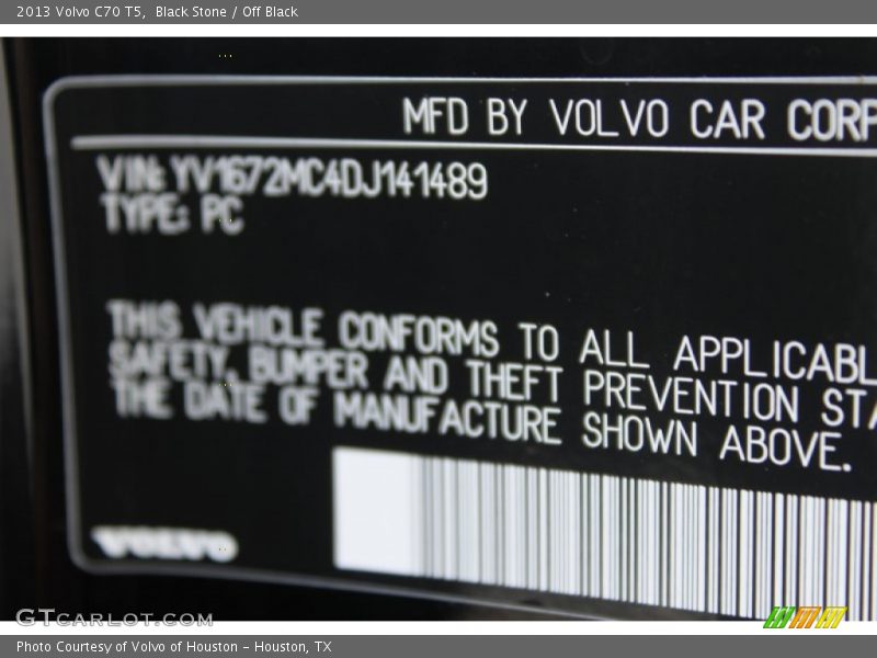 Black Stone / Off Black 2013 Volvo C70 T5
