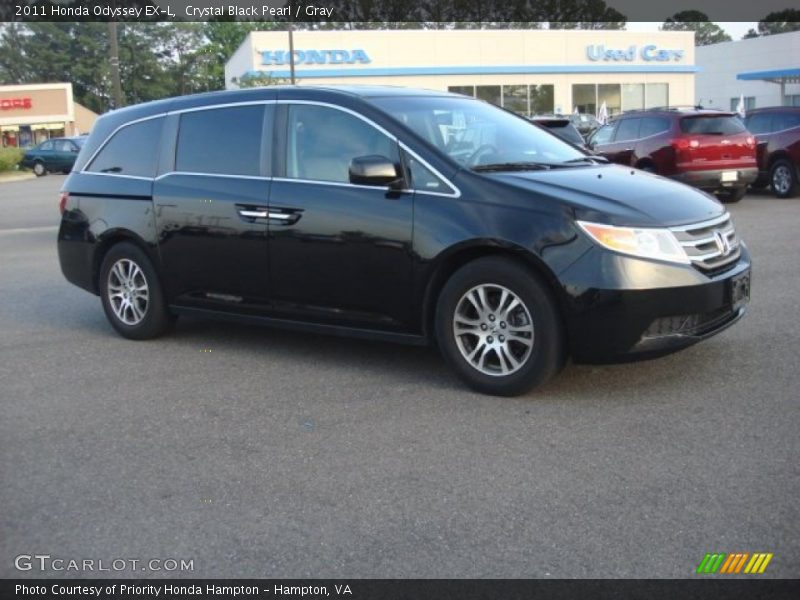Crystal Black Pearl / Gray 2011 Honda Odyssey EX-L