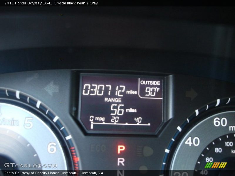 Crystal Black Pearl / Gray 2011 Honda Odyssey EX-L