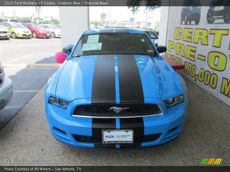 Grabber Blue / Charcoal Black 2013 Ford Mustang V6 Coupe