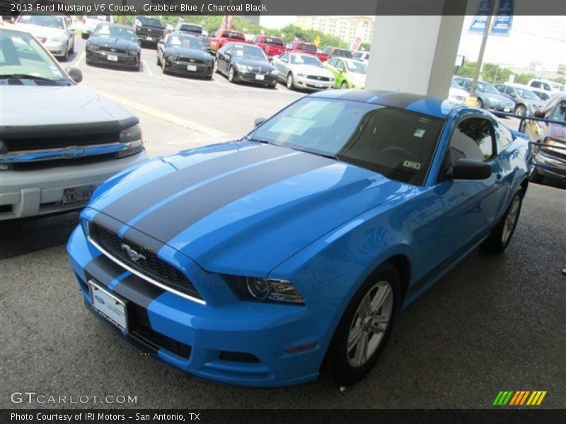 Grabber Blue / Charcoal Black 2013 Ford Mustang V6 Coupe
