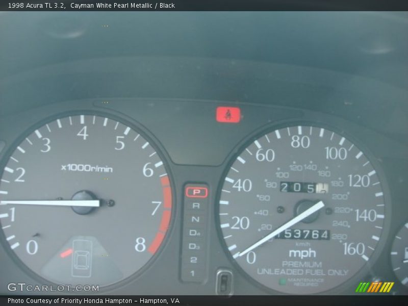 Cayman White Pearl Metallic / Black 1998 Acura TL 3.2