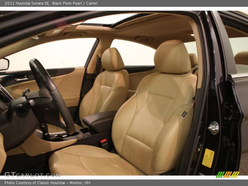 Black Plum Pearl / Camel 2011 Hyundai Sonata SE