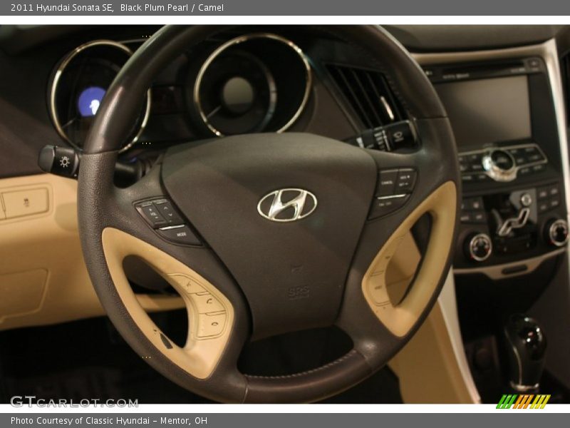 Black Plum Pearl / Camel 2011 Hyundai Sonata SE