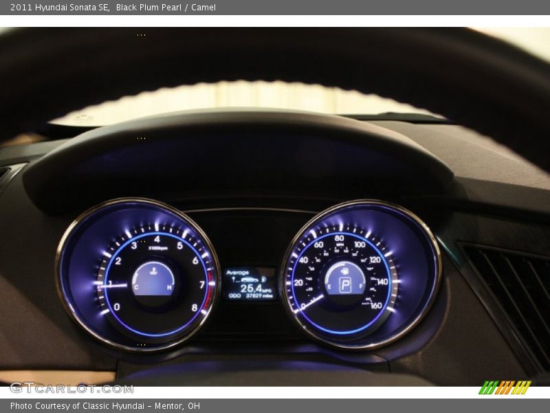 Black Plum Pearl / Camel 2011 Hyundai Sonata SE