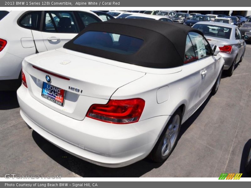 Alpine White / Coral Red 2013 BMW 1 Series 128i Convertible