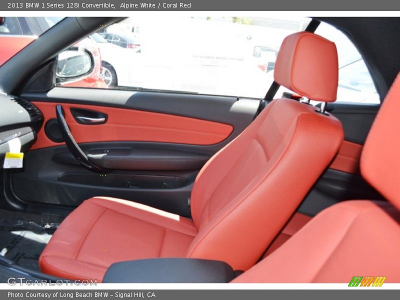 Alpine White / Coral Red 2013 BMW 1 Series 128i Convertible