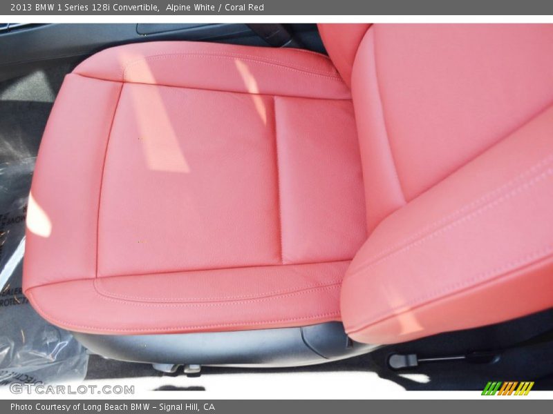 Alpine White / Coral Red 2013 BMW 1 Series 128i Convertible