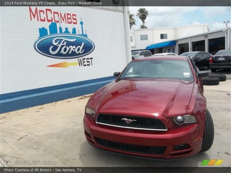 Ruby Red / Medium Stone 2014 Ford Mustang V6 Coupe