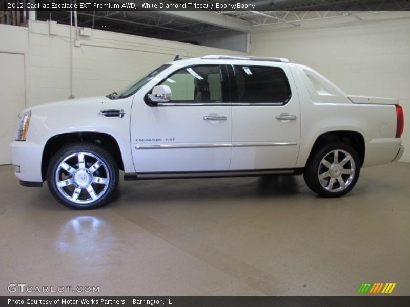 White Diamond Tricoat / Ebony/Ebony 2012 Cadillac Escalade EXT Premium AWD