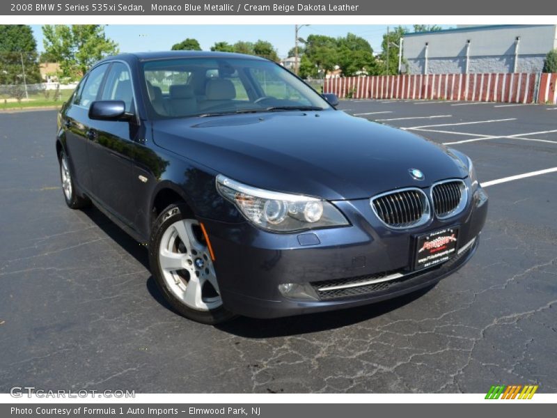 Monaco Blue Metallic / Cream Beige Dakota Leather 2008 BMW 5 Series 535xi Sedan