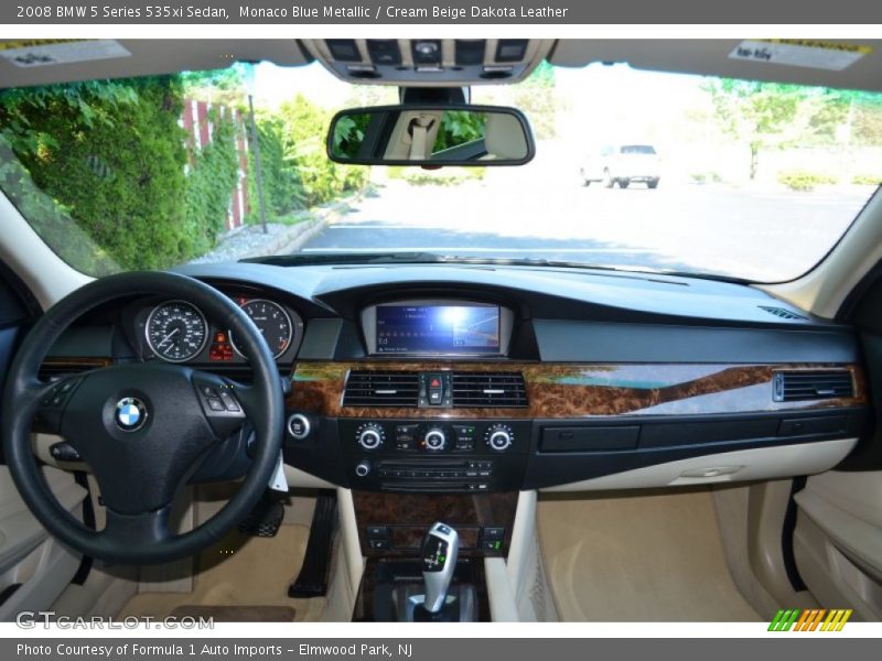 Monaco Blue Metallic / Cream Beige Dakota Leather 2008 BMW 5 Series 535xi Sedan