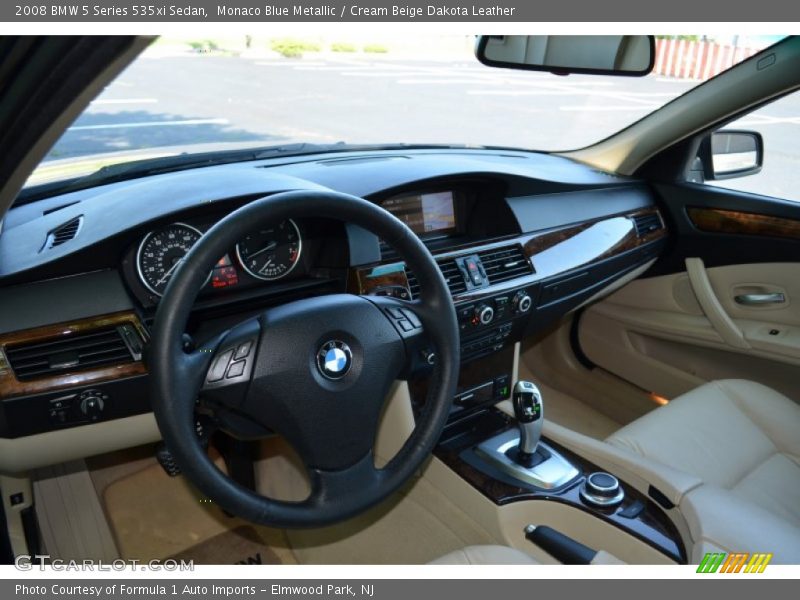 Monaco Blue Metallic / Cream Beige Dakota Leather 2008 BMW 5 Series 535xi Sedan