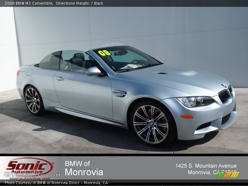 Silverstone Metallic / Black 2008 BMW M3 Convertible