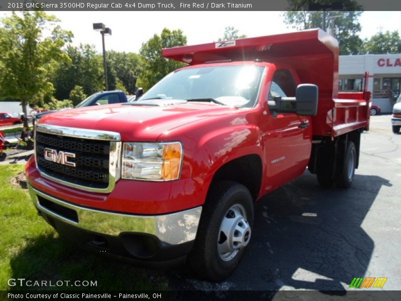 Fire Red / Dark Titanium 2013 GMC Sierra 3500HD Regular Cab 4x4 Dump Truck