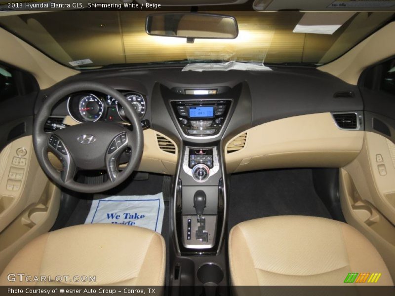 Shimmering White / Beige 2013 Hyundai Elantra GLS