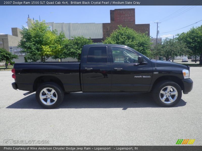 Brilliant Black Crystal Pearl / Medium Slate Gray 2007 Dodge Ram 1500 SLT Quad Cab 4x4