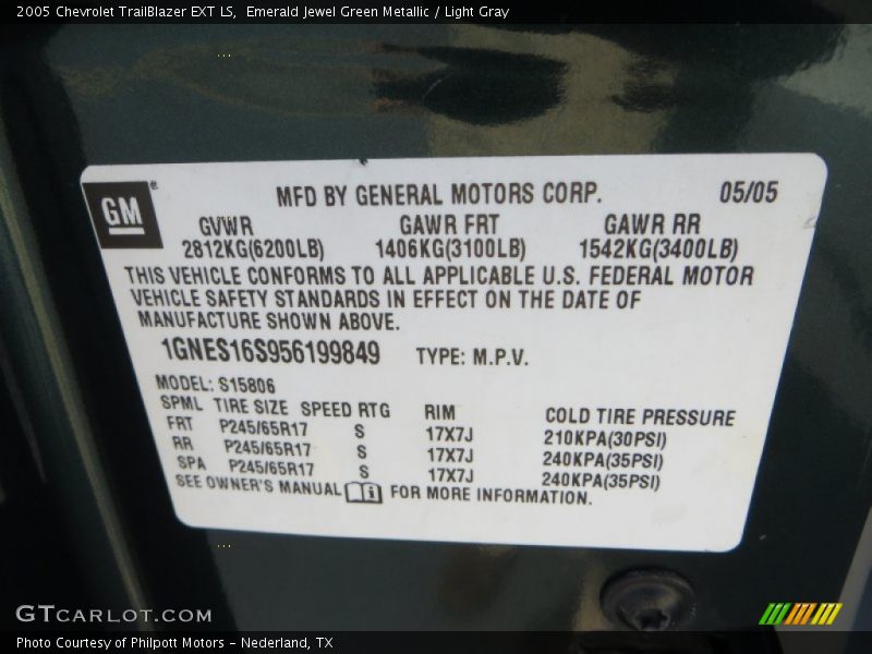 Emerald Jewel Green Metallic / Light Gray 2005 Chevrolet TrailBlazer EXT LS